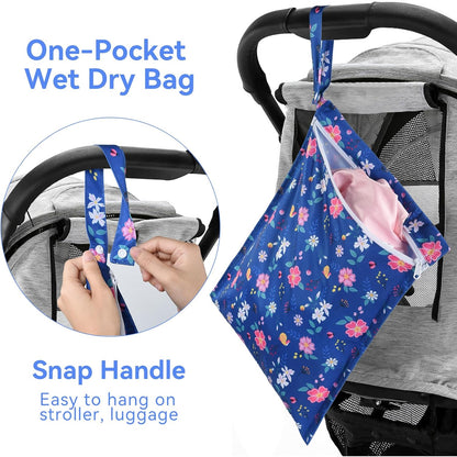 3 Piece Waterproof Wet Dry Bag Reusable Wet Bag for Swimsuits | Leakproof Travel Wet Clothes Bag with Zipper for Diaper Bag, Durable Polyester Fabric, Drying Do Not Exceed 176℉