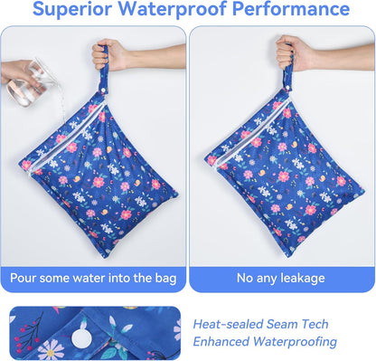 3 Piece Waterproof Wet Dry Bag Reusable Wet Bag for Swimsuits | Leakproof Travel Wet Clothes Bag with Zipper for Diaper Bag, Durable Polyester Fabric, Drying Do Not Exceed 176℉