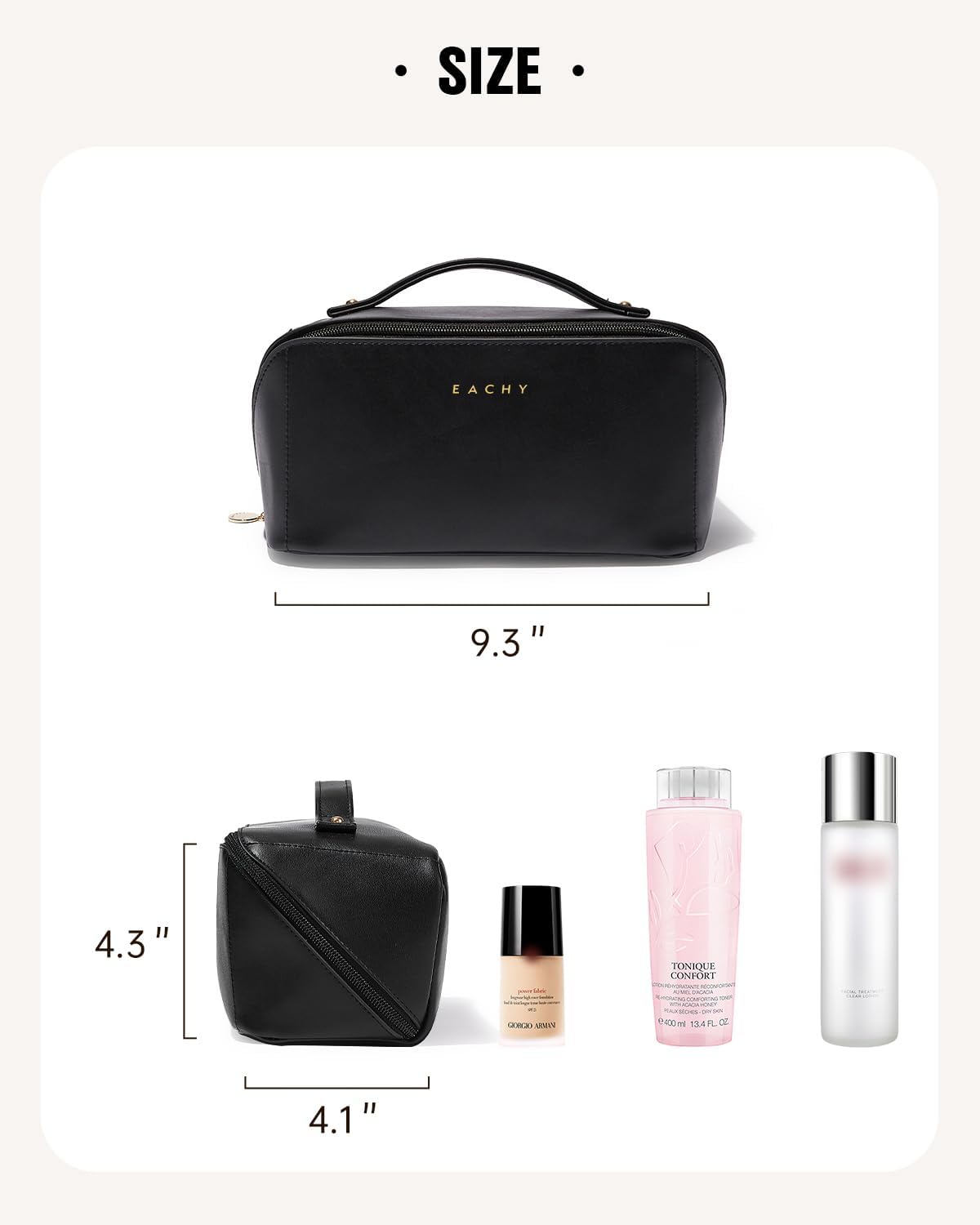 Travel Makeup Bag, Large Capacity Cosmetic Bag for Women, Waterproof PU Leather, Flat Open Portable Toiletry Bag for Skincare, Brushes & Travel Essentials - Colors A