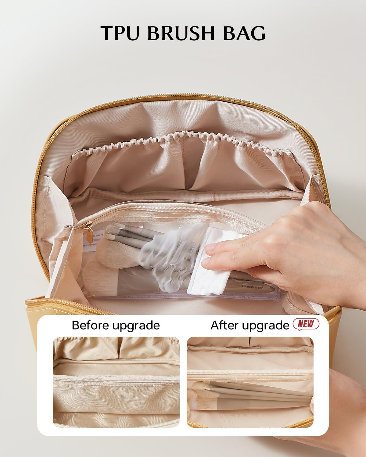 Travel Makeup Bag, Large Capacity Cosmetic Bag for Women, Waterproof PU Leather, Flat Open Portable Toiletry Bag for Skincare, Brushes & Travel Essentials - Colors A