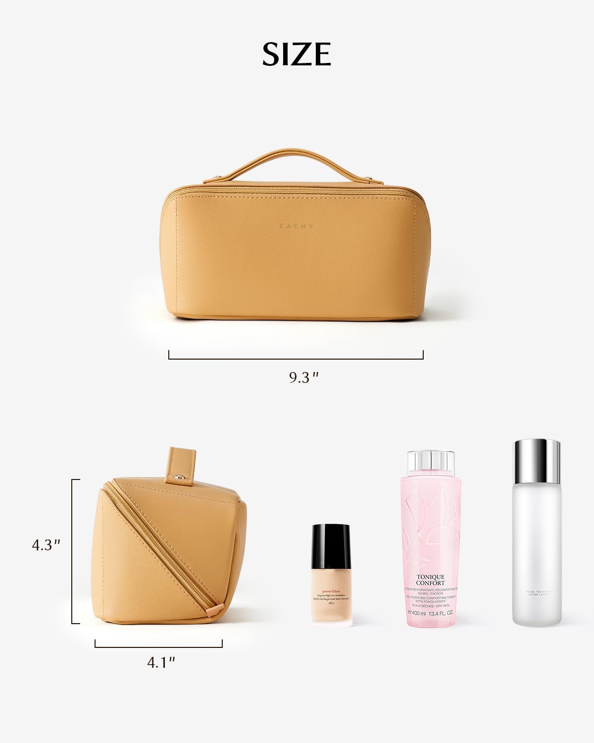 Travel Makeup Bag, Large Capacity Cosmetic Bag for Women, Waterproof PU Leather, Flat Open Portable Toiletry Bag for Skincare, Brushes & Travel Essentials - Colors A