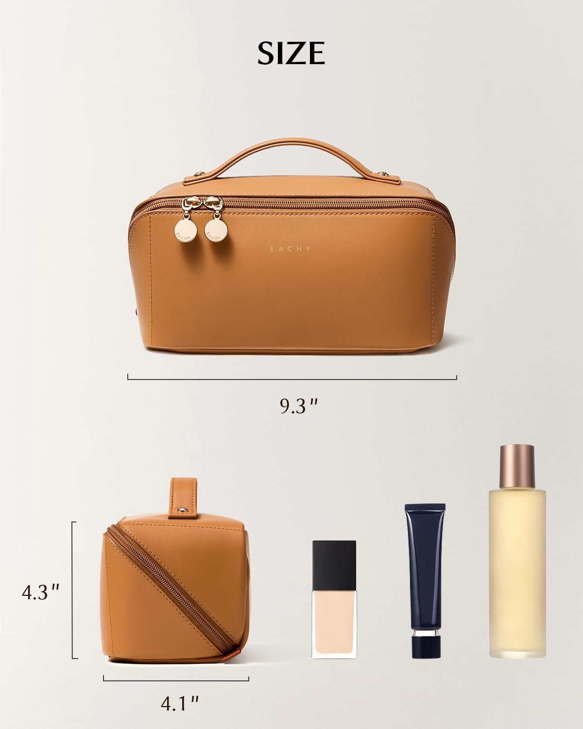 Travel Makeup Bag, Large Capacity Cosmetic Bag for Women, Waterproof PU Leather, Flat Open Portable Toiletry Bag for Skincare, Brushes & Travel Essentials - Colors A