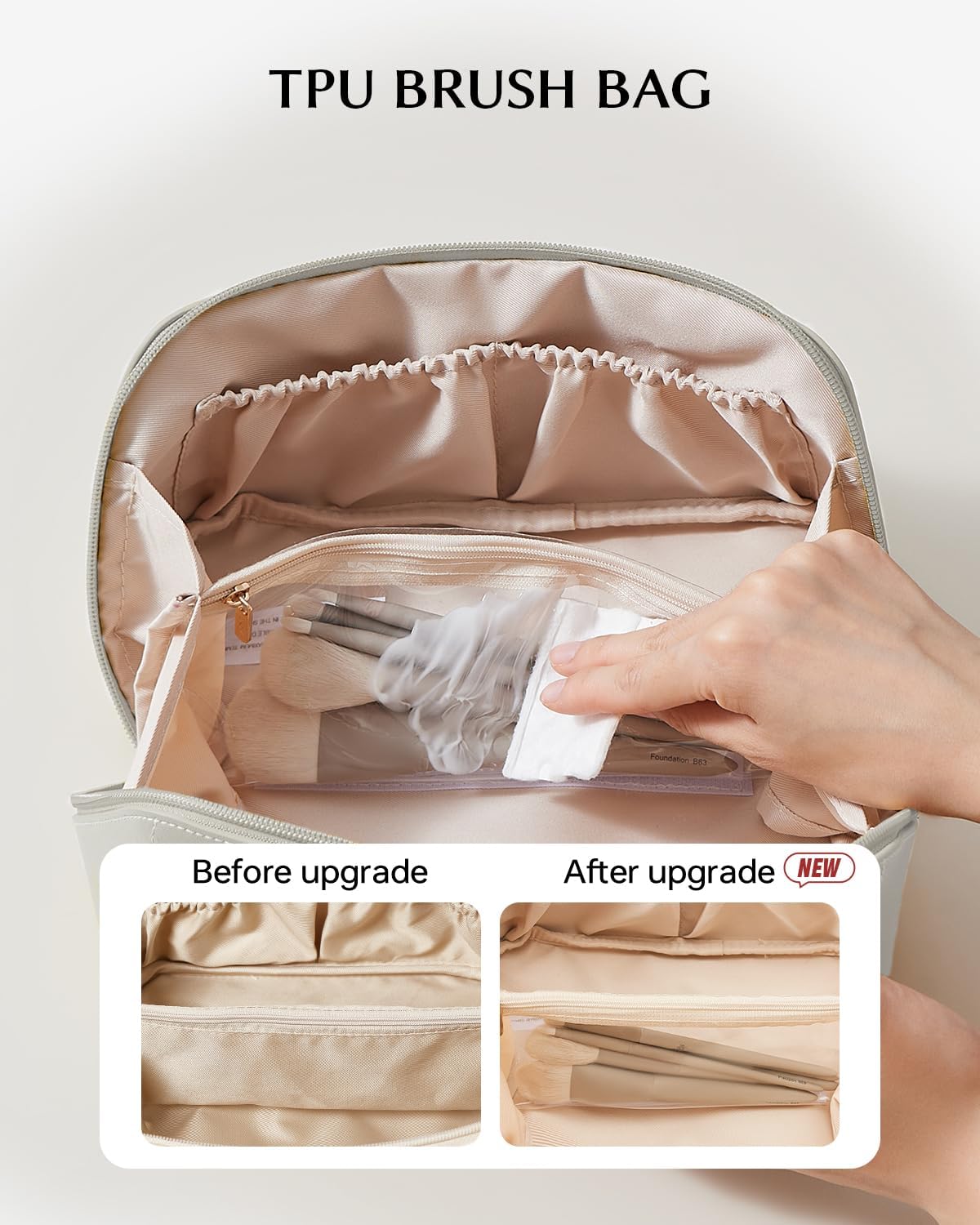 Travel Makeup Bag, Large Capacity Cosmetic Bag for Women, Waterproof PU Leather, Flat Open Portable Toiletry Bag for Skincare, Brushes & Travel Essentials - Colors A