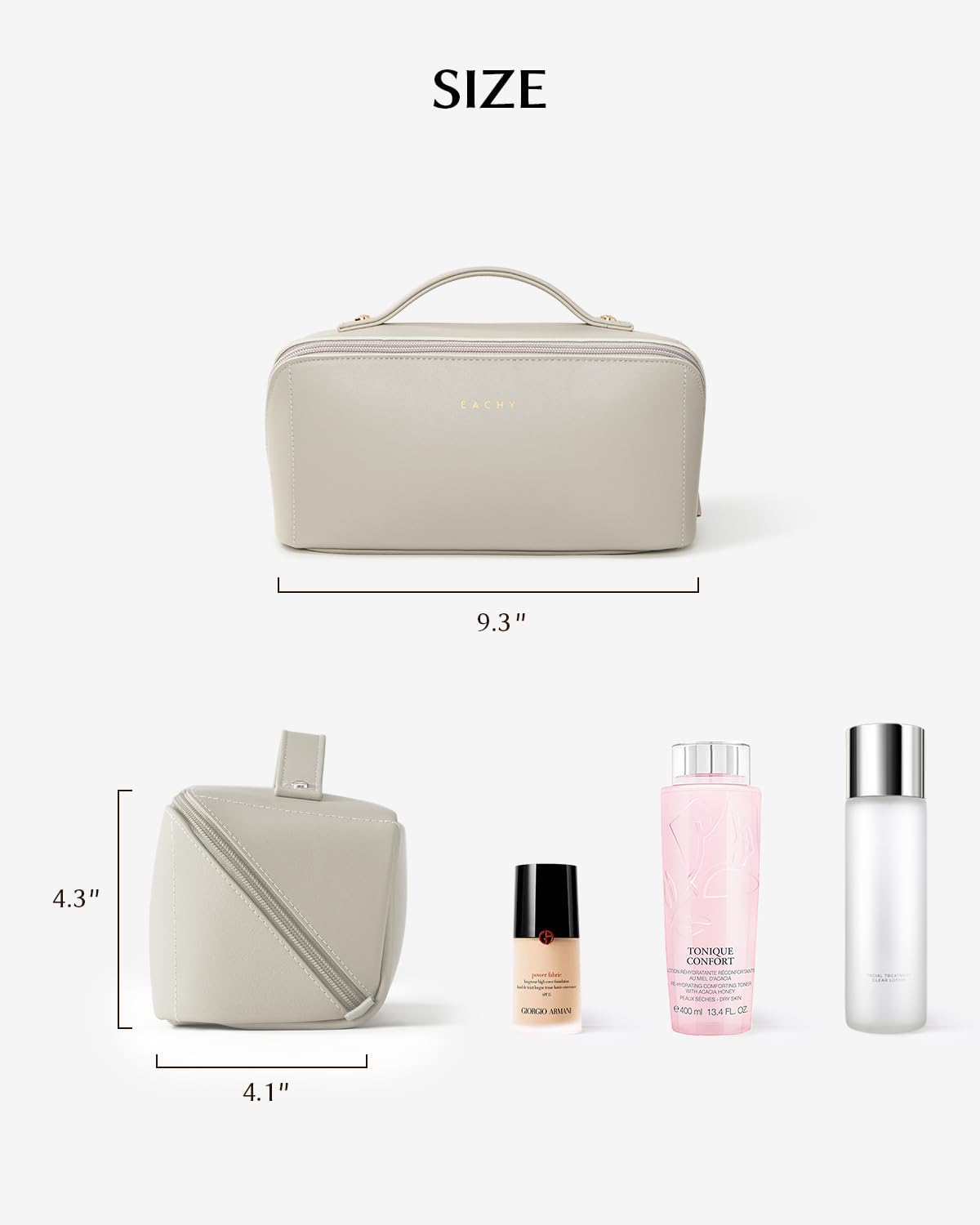 Travel Makeup Bag, Large Capacity Cosmetic Bag for Women, Waterproof PU Leather, Flat Open Portable Toiletry Bag for Skincare, Brushes & Travel Essentials - Colors A