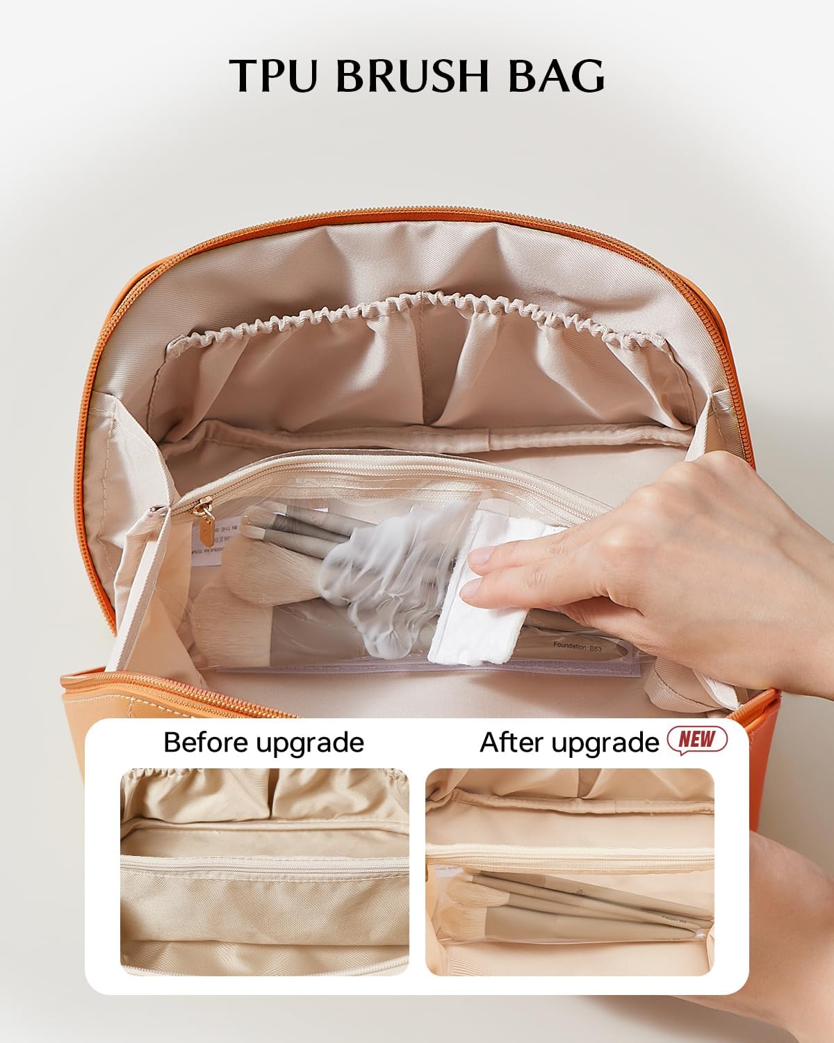 Travel Makeup Bag, Large Capacity Cosmetic Bag for Women, Waterproof PU Leather, Flat Open Portable Toiletry Bag for Skincare, Brushes & Travel Essentials - Colors A