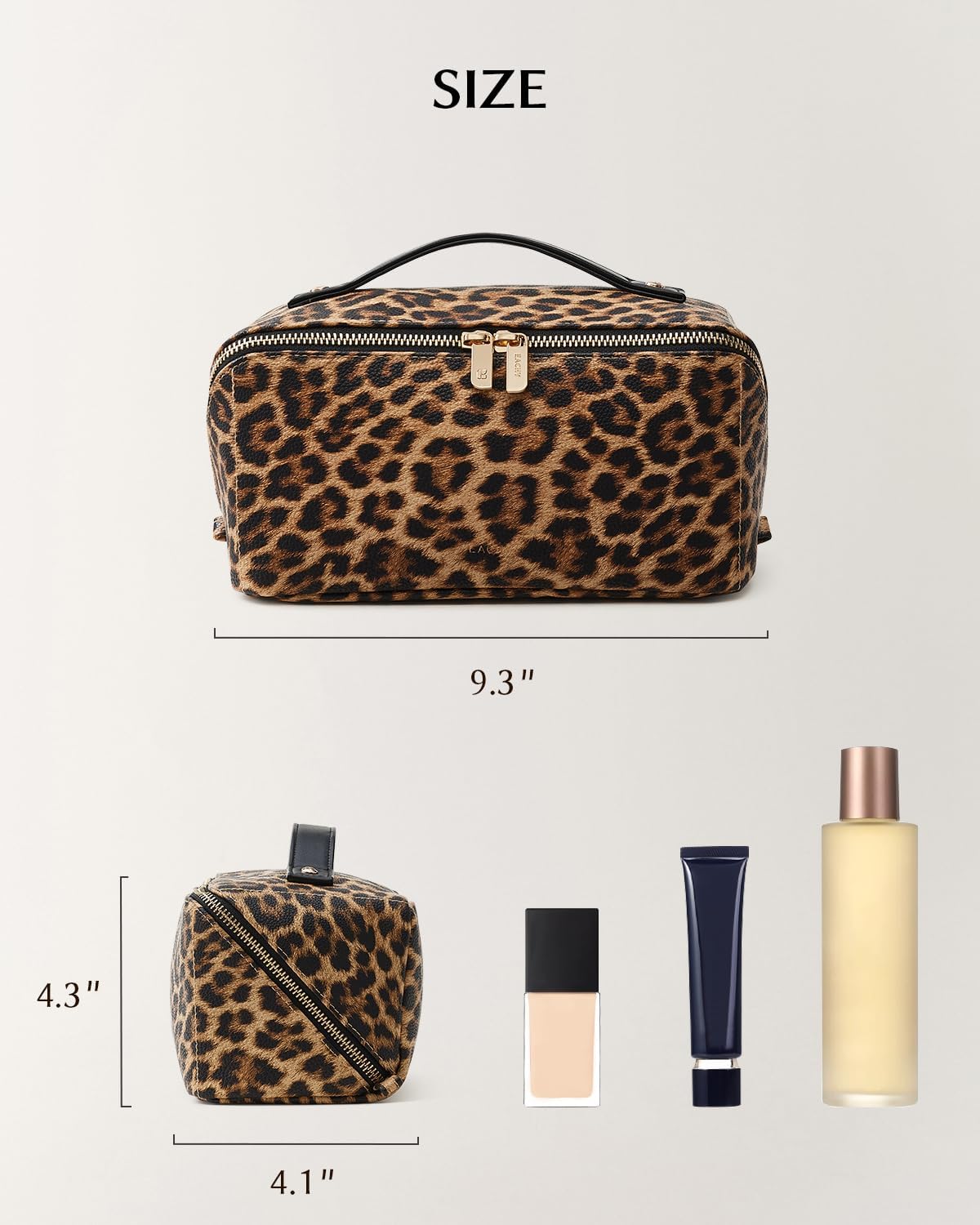 Travel Makeup Bag, Large Capacity Cosmetic Bag for Women, Waterproof PU Leather, Flat Open Portable Toiletry Bag for Skincare, Brushes & Travel Essentials - Colors A