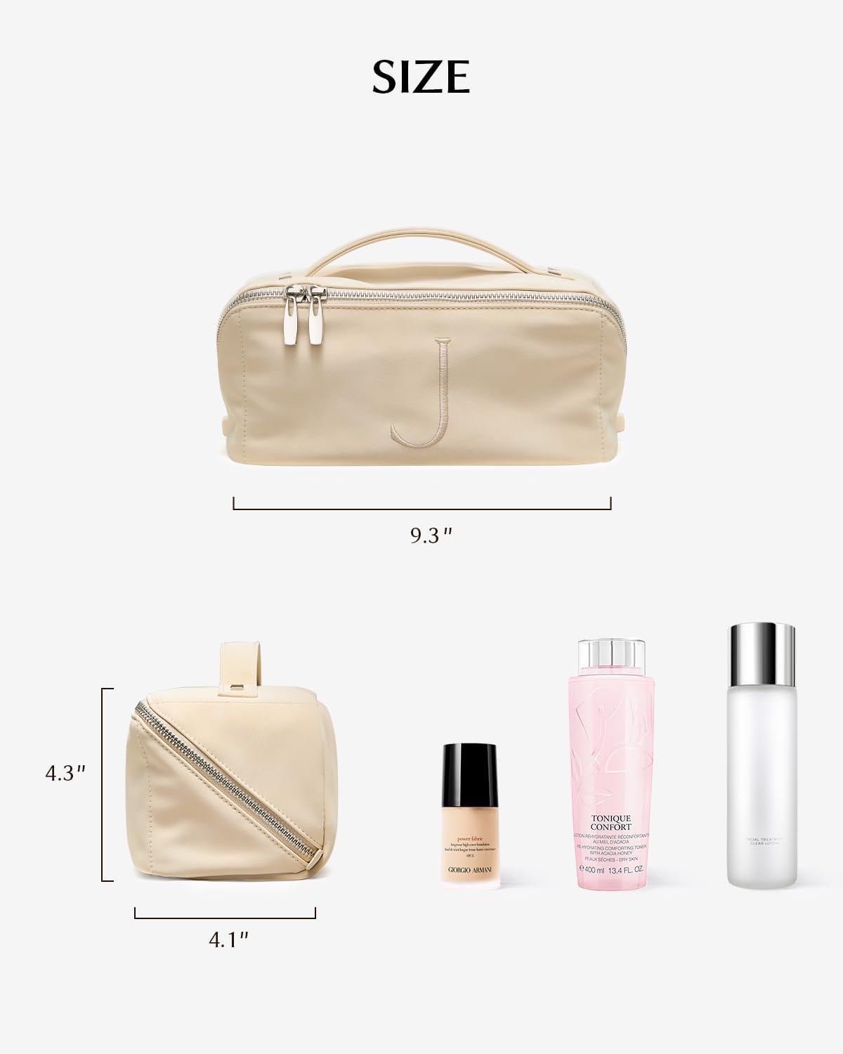 Travel Makeup Bag, Large Capacity Cosmetic Bag for Women, Waterproof PU Leather, Flat Open Portable Toiletry Bag for Skincare, Brushes & Travel Essentials - Colors A