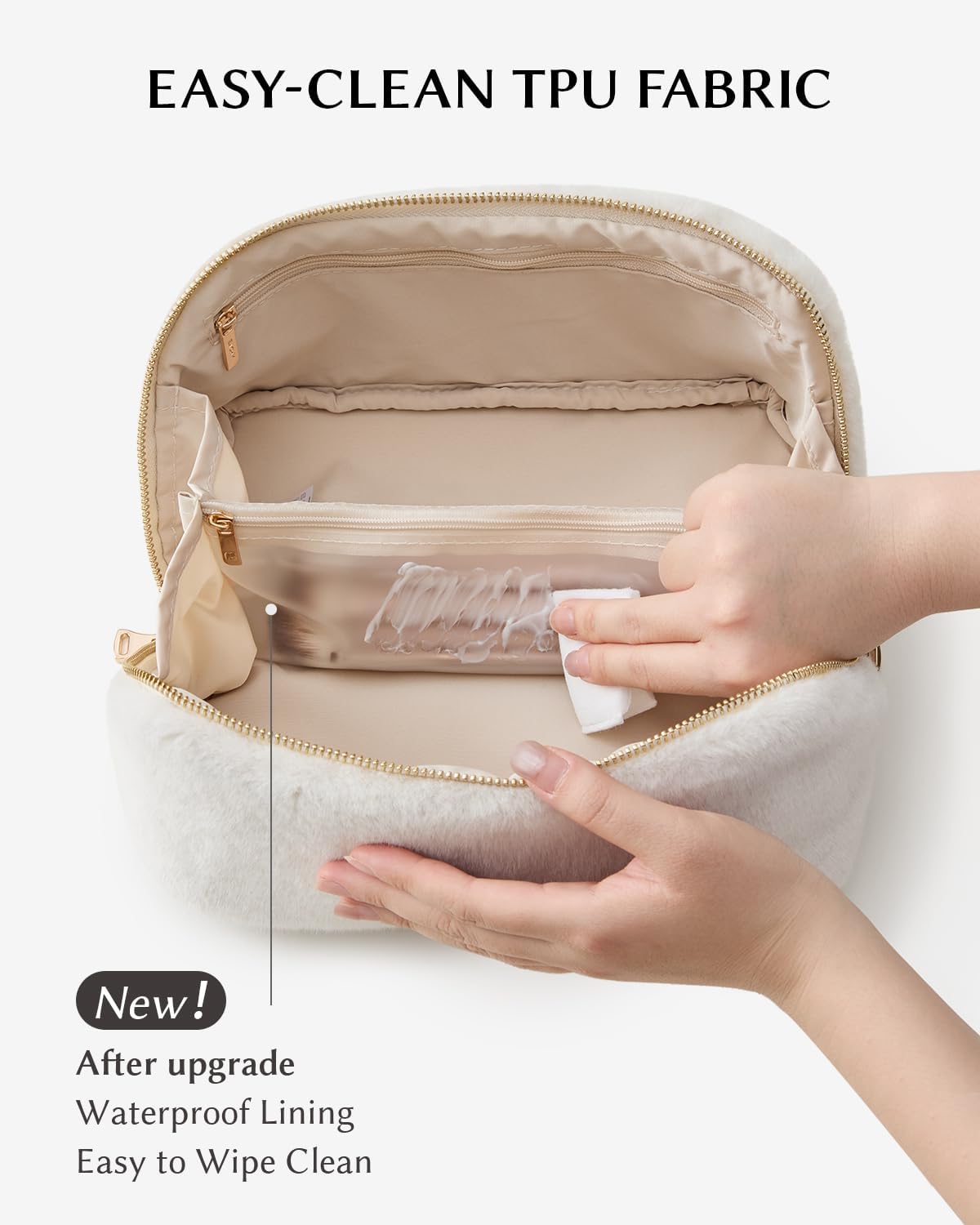 Travel Makeup Bag, Large Capacity Cosmetic Bag for Women, Waterproof PU Leather, Flat Open Portable Toiletry Bag for Skincare, Brushes & Travel Essentials - Colors A