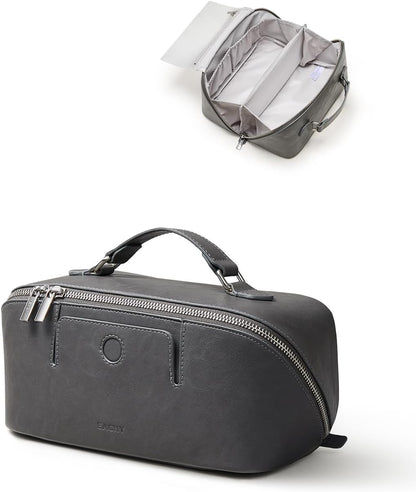 Travel Makeup Bag, Large Capacity Cosmetic Bag for Women, Waterproof PU Leather, Flat Open Portable Toiletry Bag for Skincare, Brushes & Travel Essentials - Colors A