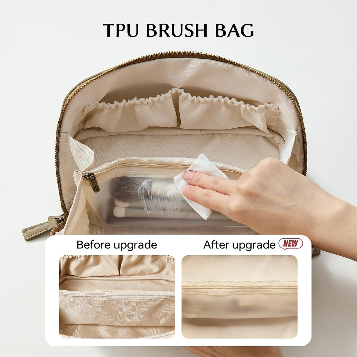 Travel Makeup Bag, Large Capacity Cosmetic Bag for Women, Waterproof PU Leather, Flat Open Portable Toiletry Bag for Skincare, Brushes & Travel Essentials - Colors A