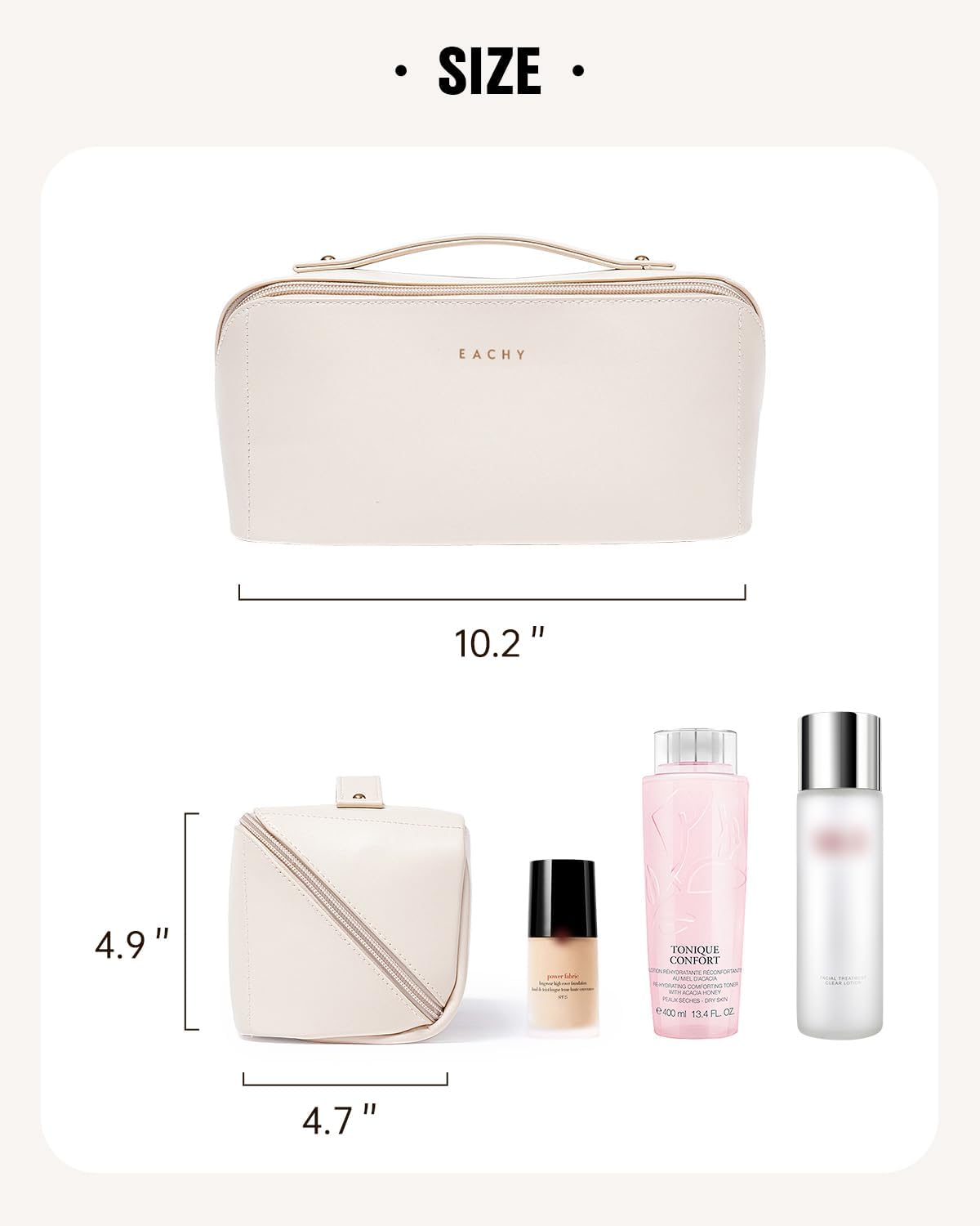 Travel Makeup Bag, Large Capacity Cosmetic Bag for Women, Waterproof PU Leather, Flat Open Portable Toiletry Bag for Skincare, Brushes & Travel Essentials - Colors A