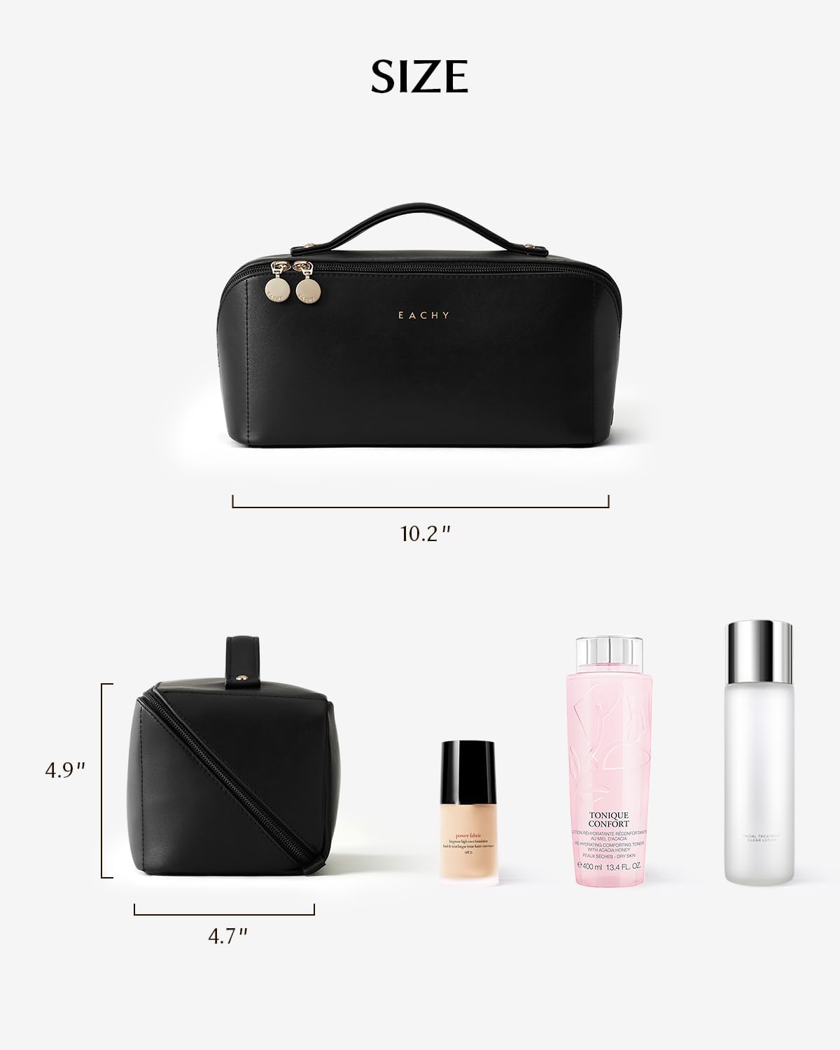Travel Makeup Bag, Large Capacity Cosmetic Bag for Women, Waterproof PU Leather, Flat Open Portable Toiletry Bag for Skincare, Brushes & Travel Essentials - Colors A