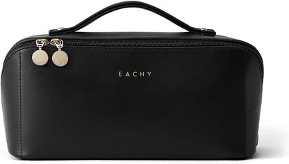 Travel Makeup Bag, Large Capacity Cosmetic Bag for Women, Waterproof PU Leather, Flat Open Portable Toiletry Bag for Skincare, Brushes & Travel Essentials - Colors A