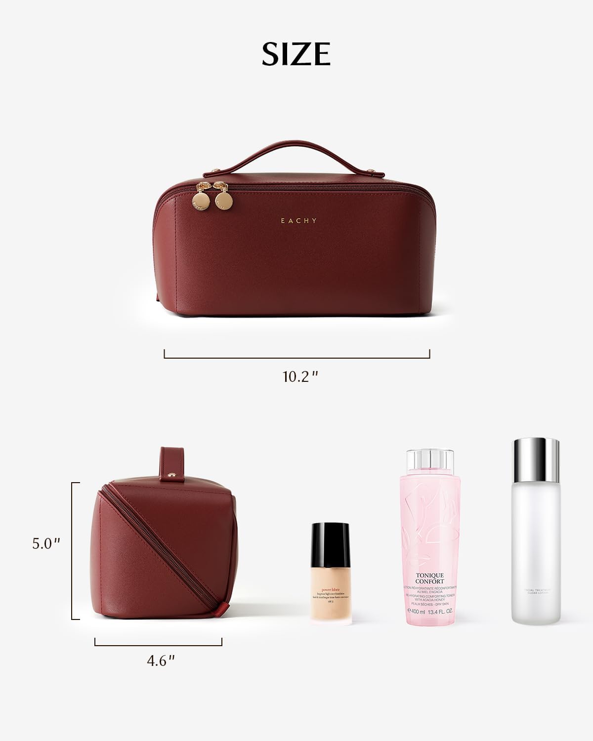 Travel Makeup Bag, Large Capacity Cosmetic Bag for Women, Waterproof PU Leather, Flat Open Portable Toiletry Bag for Skincare, Brushes & Travel Essentials - Colors A