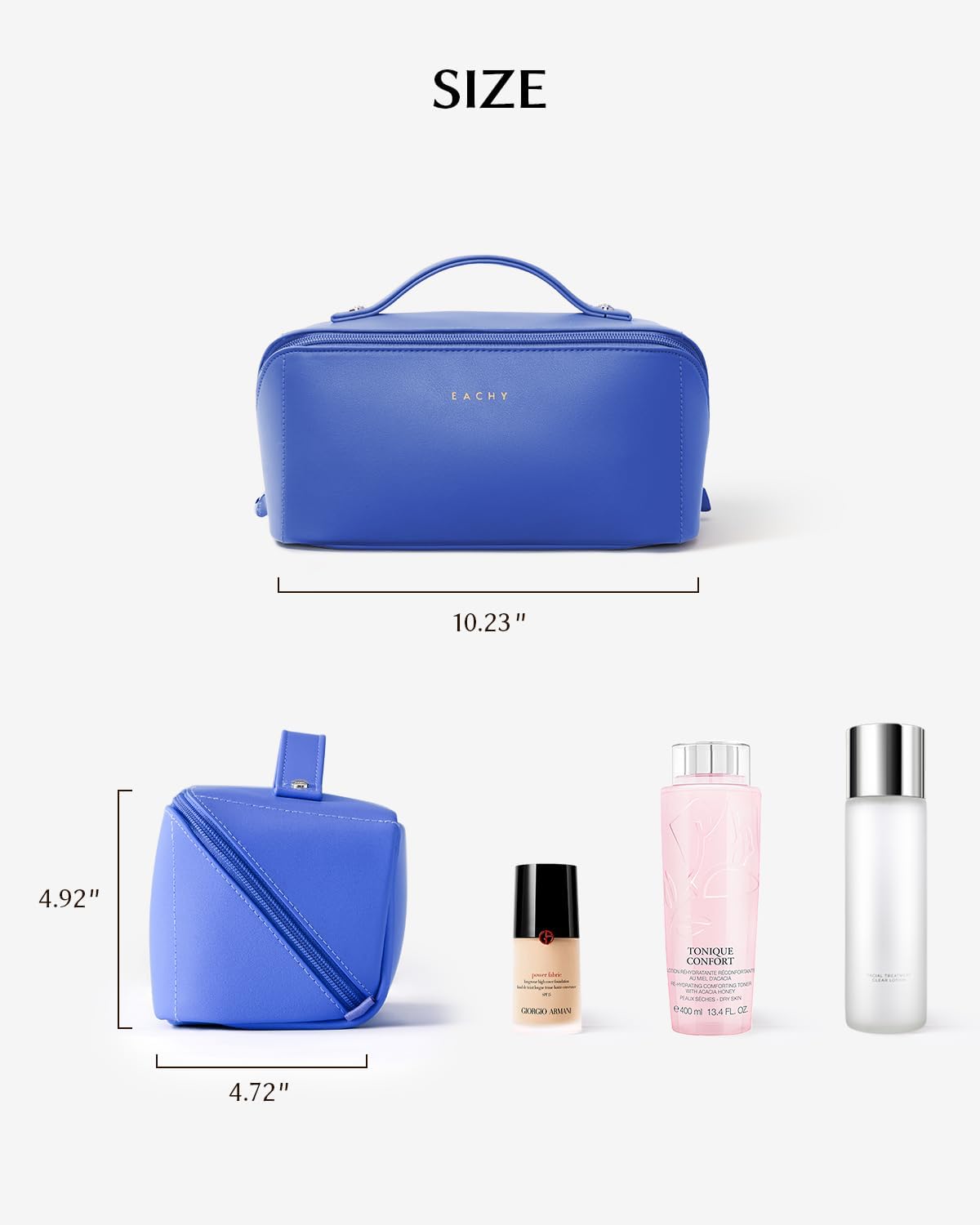 Travel Makeup Bag, Large Capacity Cosmetic Bag for Women, Waterproof PU Leather, Flat Open Portable Toiletry Bag for Skincare, Brushes & Travel Essentials - Colors A