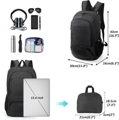 TANTOMI Ultra Lightweight Packable Backpack 25L - Foldable Hiking Daypack for Travel, Durable Camping Sports Bag & Carry On Essentials - Teal Blue