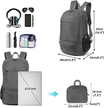 TANTOMI Ultra Lightweight Packable Backpack 25L - Foldable Hiking Daypack for Travel, Durable Camping Sports Bag & Carry On Essentials - Teal Blue