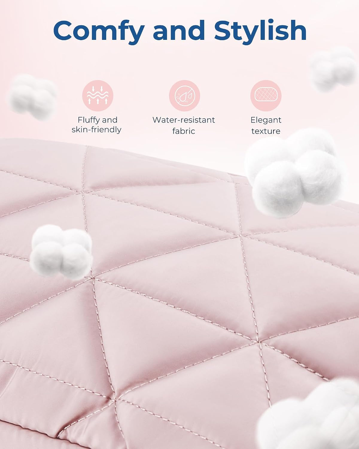 Makeup Bag Travel Cosmetic Bag, Puffy Padded Make Up Bags for Women Makeup Organizer Case, Wide-open Pouch Purse Travel Essentials Toiletries Accessories Brushes (Pink)