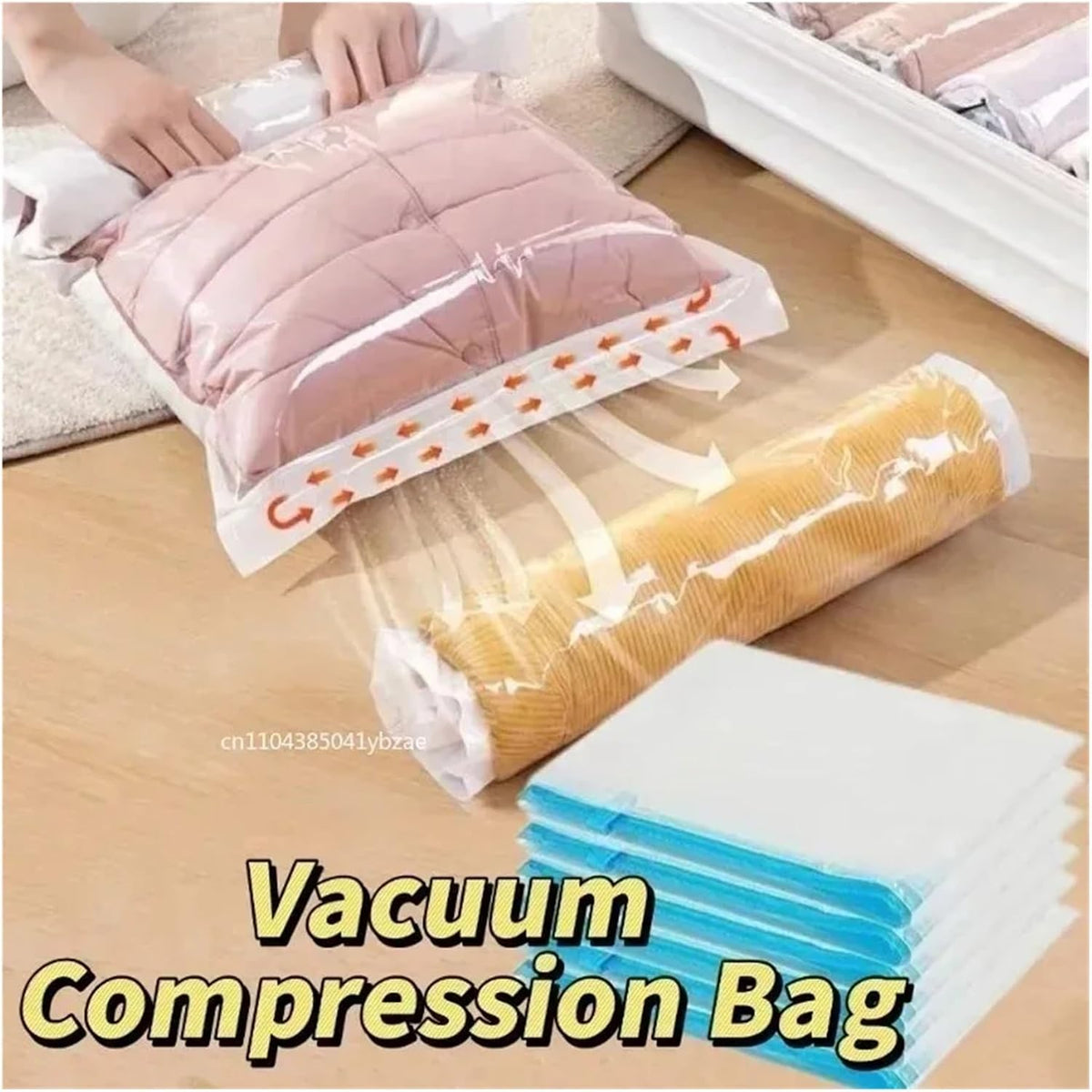 Travel Compression Bags, Roll Up Travel Space Saver Bags for Luggage, Cruise Ship Essentials Cothes, Folding Compressed Bag