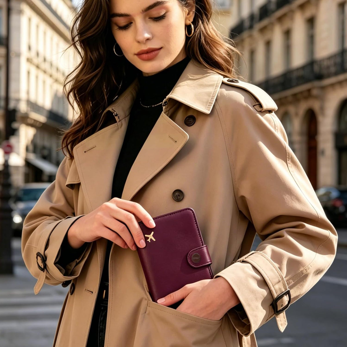 Passport Holder RFID Blocking Travel Wallet, Grape Purple | Passport Cover with Multiple Card Slots, Water-Resistant & Easy-Carry, Must-Have Travel Accessory for Men & Women.