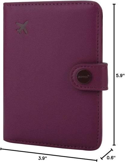 Passport Holder RFID Blocking Travel Wallet, Grape Purple | Passport Cover with Multiple Card Slots, Water-Resistant & Easy-Carry, Must-Have Travel Accessory for Men & Women.