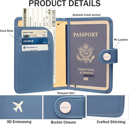 Passport Holder RFID Blocking Travel Wallet, Grape Purple | Passport Cover with Multiple Card Slots, Water-Resistant & Easy-Carry, Must-Have Travel Accessory for Men & Women.