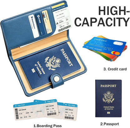 Passport Holder RFID Blocking Travel Wallet, Grape Purple | Passport Cover with Multiple Card Slots, Water-Resistant & Easy-Carry, Must-Have Travel Accessory for Men & Women.