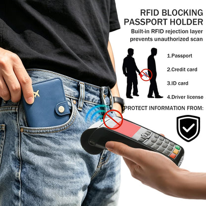 Passport Holder RFID Blocking Travel Wallet, Grape Purple | Passport Cover with Multiple Card Slots, Water-Resistant & Easy-Carry, Must-Have Travel Accessory for Men & Women.
