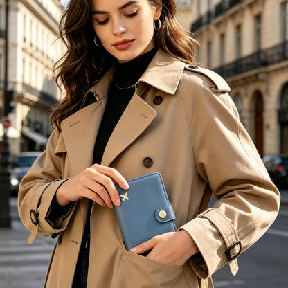 Passport Holder RFID Blocking Travel Wallet, Grape Purple | Passport Cover with Multiple Card Slots, Water-Resistant & Easy-Carry, Must-Have Travel Accessory for Men & Women.