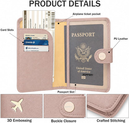 Passport Holder RFID Blocking Travel Wallet, Grape Purple | Passport Cover with Multiple Card Slots, Water-Resistant & Easy-Carry, Must-Have Travel Accessory for Men & Women.