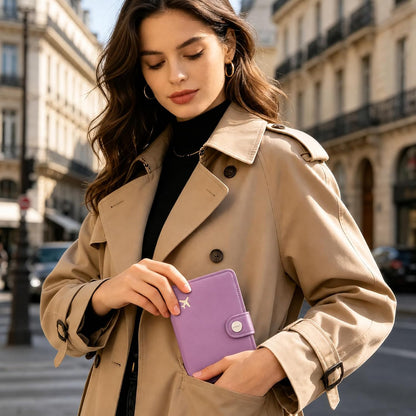 Passport Holder RFID Blocking Travel Wallet, Grape Purple | Passport Cover with Multiple Card Slots, Water-Resistant & Easy-Carry, Must-Have Travel Accessory for Men & Women.