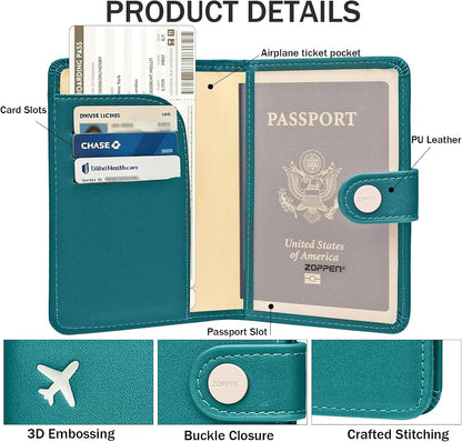 Passport Holder RFID Blocking Travel Wallet, Grape Purple | Passport Cover with Multiple Card Slots, Water-Resistant & Easy-Carry, Must-Have Travel Accessory for Men & Women.