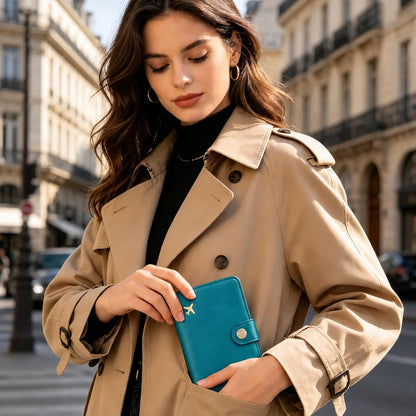 Passport Holder RFID Blocking Travel Wallet, Grape Purple | Passport Cover with Multiple Card Slots, Water-Resistant & Easy-Carry, Must-Have Travel Accessory for Men & Women.