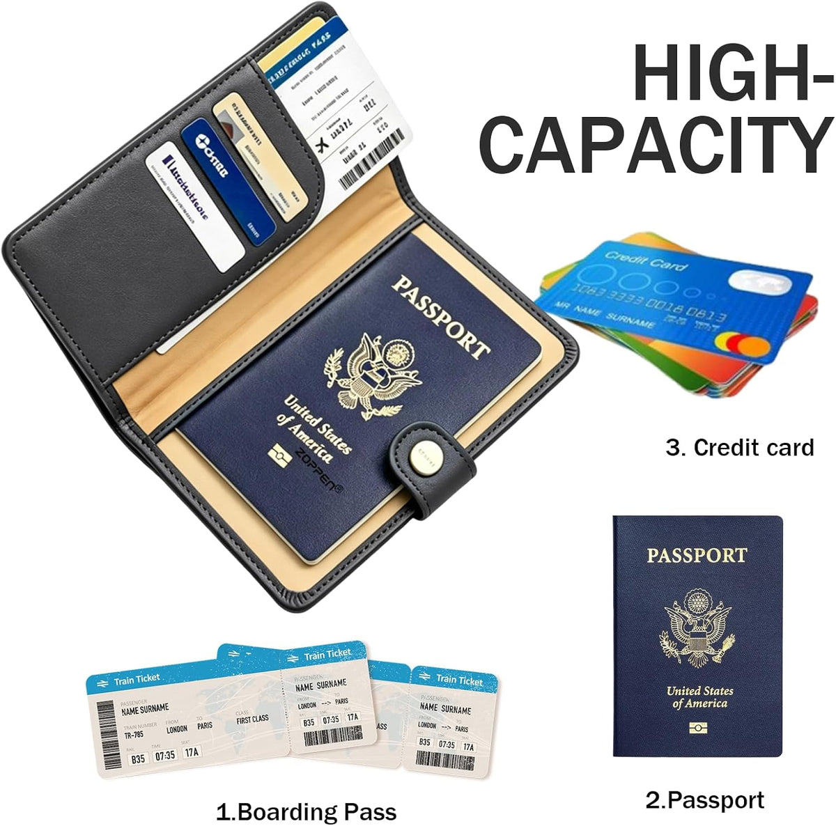 Passport Holder RFID Blocking Travel Wallet, Grape Purple | Passport Cover with Multiple Card Slots, Water-Resistant & Easy-Carry, Must-Have Travel Accessory for Men & Women.