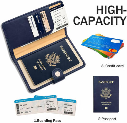Passport Holder RFID Blocking Travel Wallet, Grape Purple | Passport Cover with Multiple Card Slots, Water-Resistant & Easy-Carry, Must-Have Travel Accessory for Men & Women.