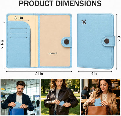 Passport Holder RFID Blocking Travel Wallet, Grape Purple | Passport Cover with Multiple Card Slots, Water-Resistant & Easy-Carry, Must-Have Travel Accessory for Men & Women.