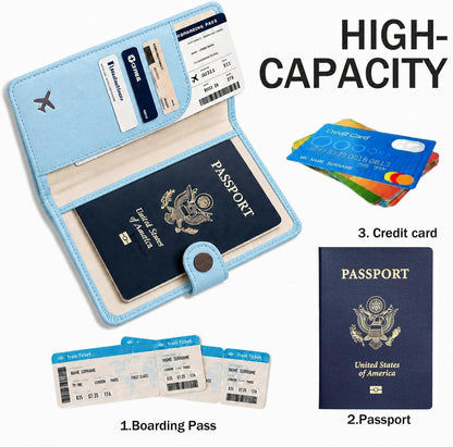Passport Holder RFID Blocking Travel Wallet, Grape Purple | Passport Cover with Multiple Card Slots, Water-Resistant & Easy-Carry, Must-Have Travel Accessory for Men & Women.