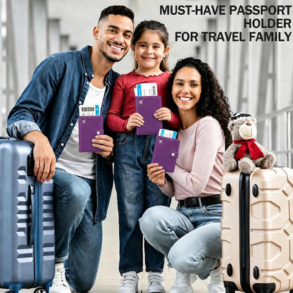 Passport Holder RFID Blocking Travel Wallet, Grape Purple | Passport Cover with Multiple Card Slots, Water-Resistant & Easy-Carry, Must-Have Travel Accessory for Men & Women.