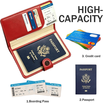 Passport Holder RFID Blocking Travel Wallet, Grape Purple | Passport Cover with Multiple Card Slots, Water-Resistant & Easy-Carry, Must-Have Travel Accessory for Men & Women.