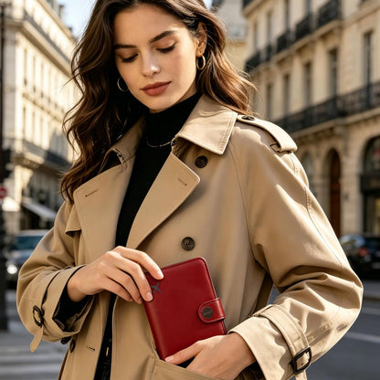 Passport Holder RFID Blocking Travel Wallet, Grape Purple | Passport Cover with Multiple Card Slots, Water-Resistant & Easy-Carry, Must-Have Travel Accessory for Men & Women.