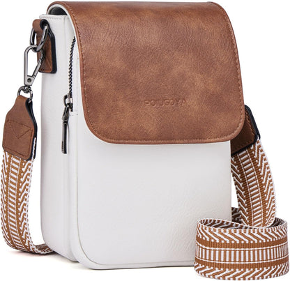 POIUGOYA Crossbody Bags for Women,Small Crossbody Purse with Triple Compartments,Cell Phone Wallet with Card Slots for Travel | Small