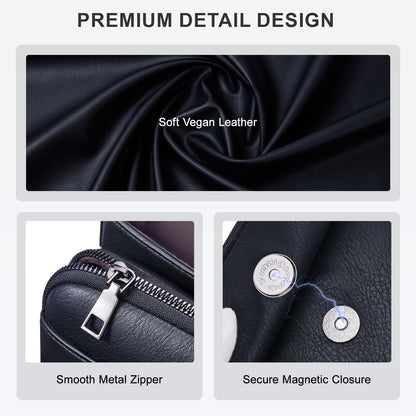 POIUGOYA Crossbody Bags for Women,Small Crossbody Purse with Triple Compartments,Cell Phone Wallet with Card Slots for Travel | Small