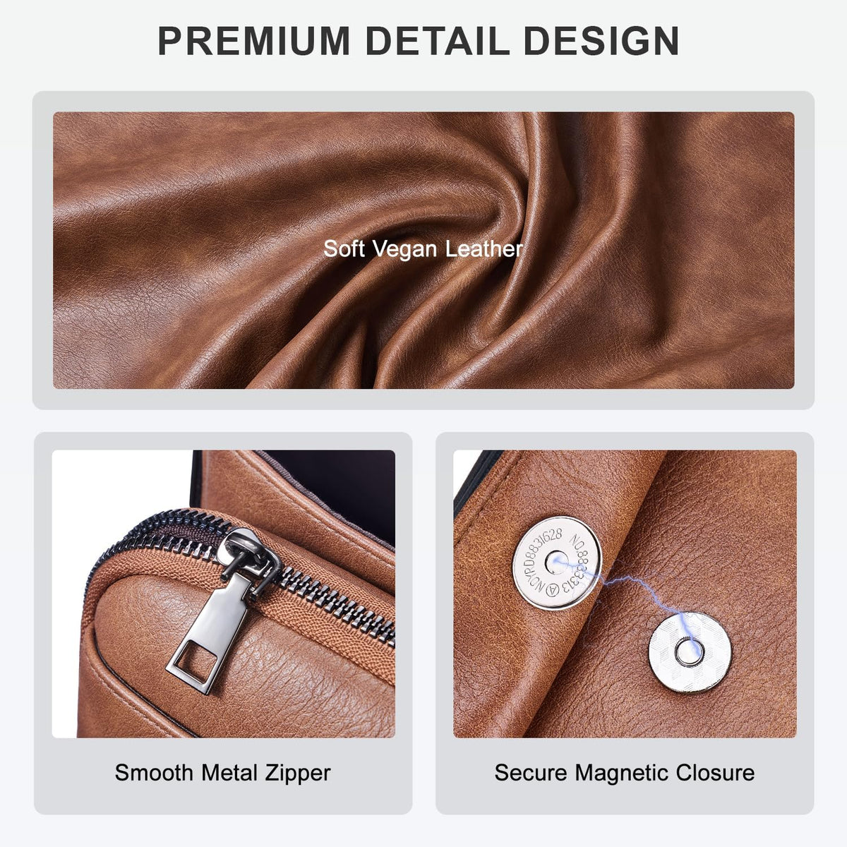 POIUGOYA Crossbody Bags for Women,Small Crossbody Purse with Triple Compartments,Cell Phone Wallet with Card Slots for Travel | Small