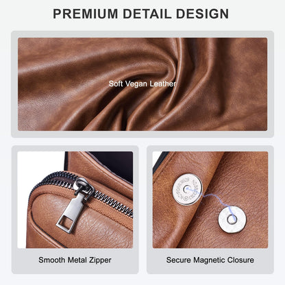 POIUGOYA Crossbody Bags for Women,Small Crossbody Purse with Triple Compartments,Cell Phone Wallet with Card Slots for Travel | Small
