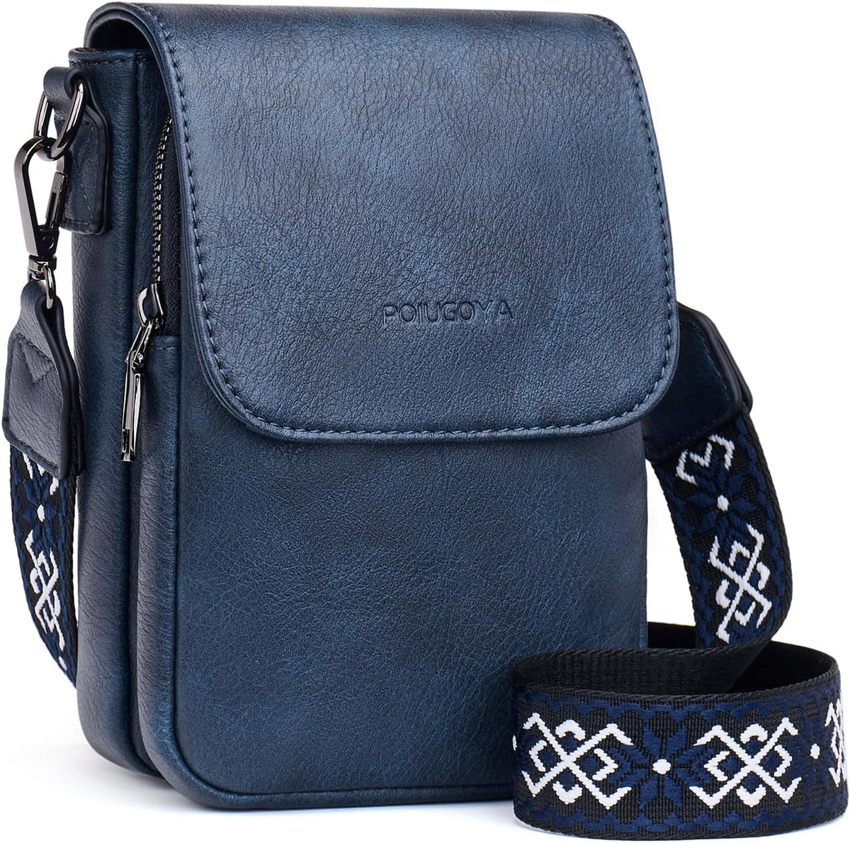POIUGOYA Crossbody Bags for Women,Small Crossbody Purse with Triple Compartments,Cell Phone Wallet with Card Slots for Travel | Small