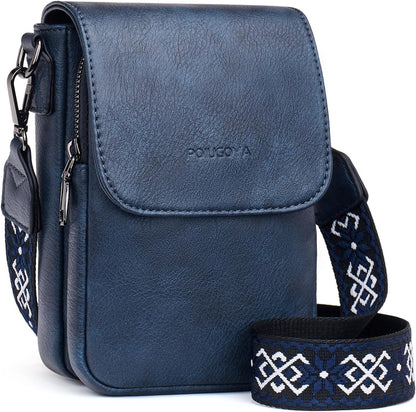 POIUGOYA Crossbody Bags for Women,Small Crossbody Purse with Triple Compartments,Cell Phone Wallet with Card Slots for Travel | Small