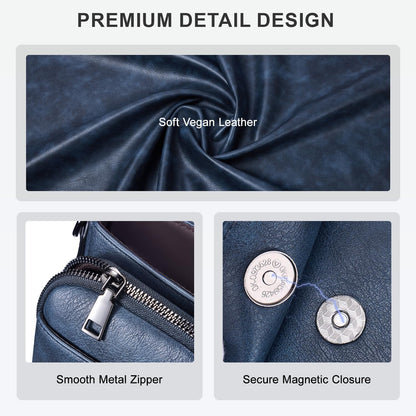 POIUGOYA Crossbody Bags for Women,Small Crossbody Purse with Triple Compartments,Cell Phone Wallet with Card Slots for Travel | Small
