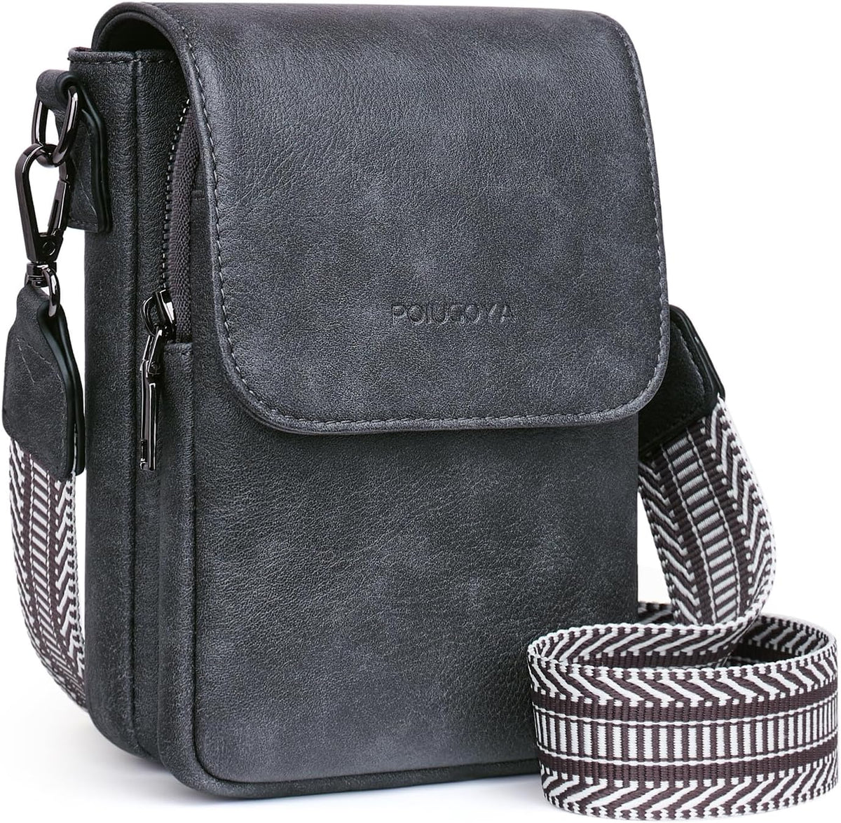 POIUGOYA Crossbody Bags for Women,Small Crossbody Purse with Triple Compartments,Cell Phone Wallet with Card Slots for Travel | Small