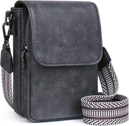 POIUGOYA Crossbody Bags for Women,Small Crossbody Purse with Triple Compartments,Cell Phone Wallet with Card Slots for Travel | Small