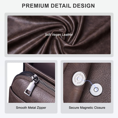 POIUGOYA Crossbody Bags for Women,Small Crossbody Purse with Triple Compartments,Cell Phone Wallet with Card Slots for Travel | Small